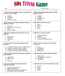 10 Best 80s Movie Trivia Printable Printablee