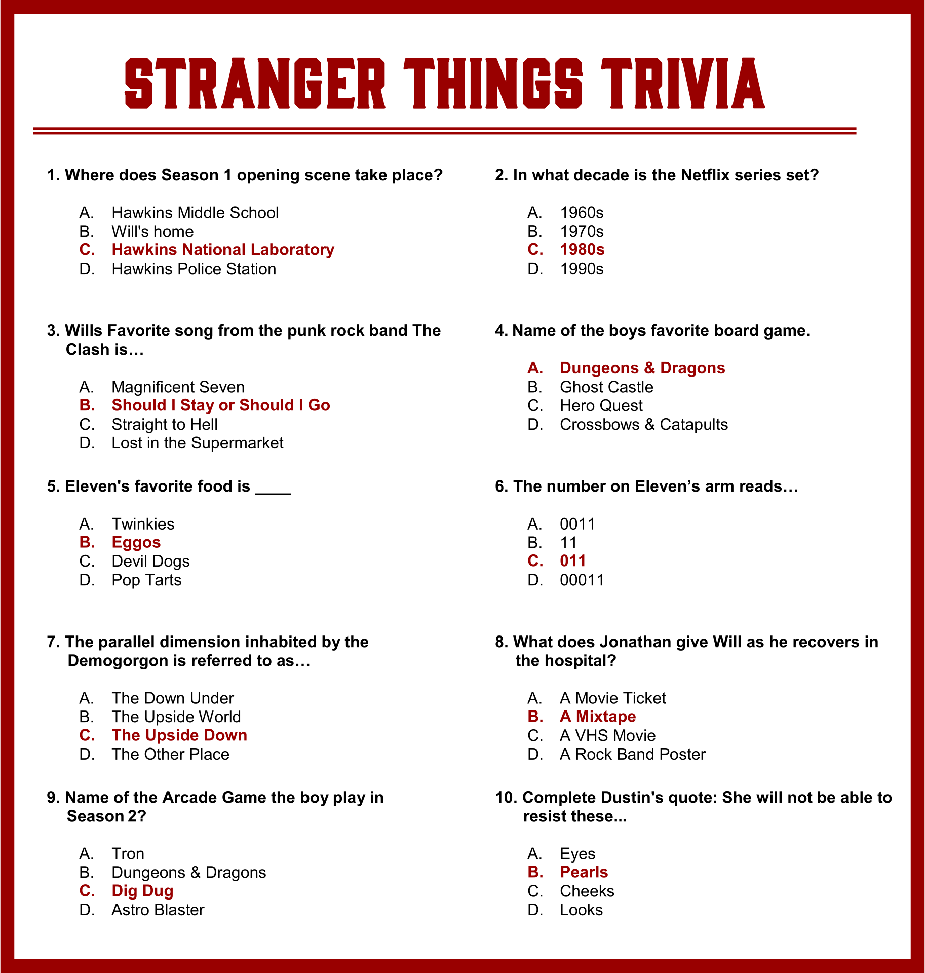 Interesting Trivia Questions And Answers