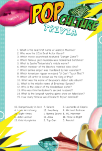 10 Question Trivia Quiz Printable Easy American History Trivia