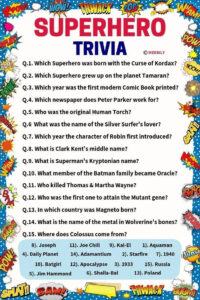 100 100 Superhero Trivia Questions Answers Meebily Trivia