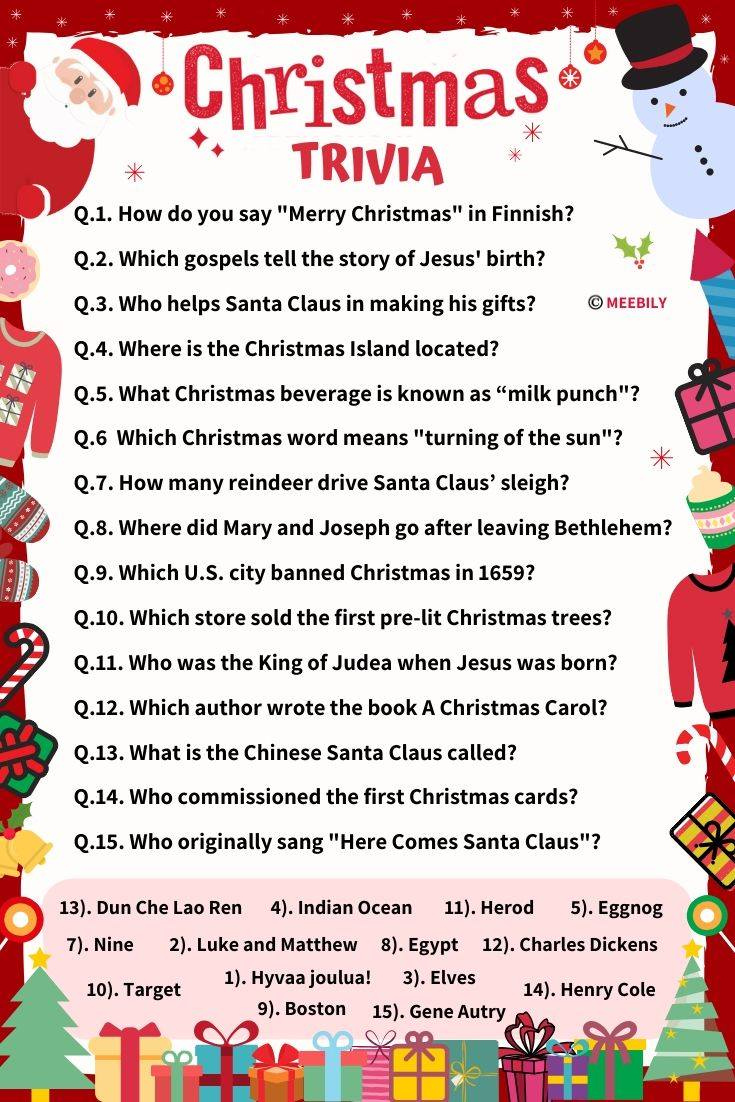 100 Christmas Trivia Questions Answers Meebily