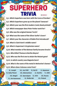 100 Superhero Trivia Questions Answers Meebily Trivia Questions