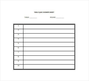 11 Answer Sheet Templates PDF DOC Free Premium Templates