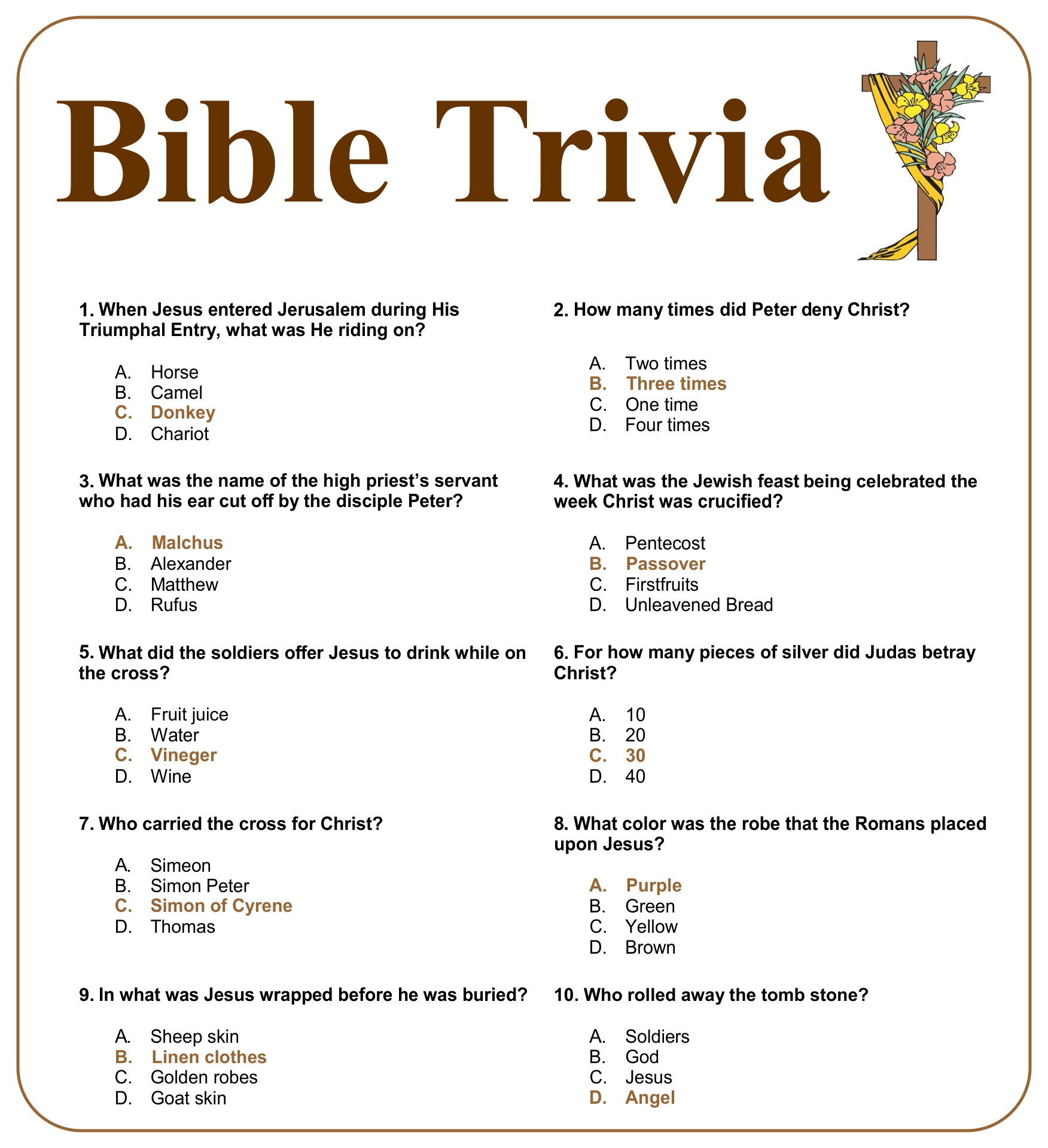 16 Best Printable Christmas Bible Trivia Printablee