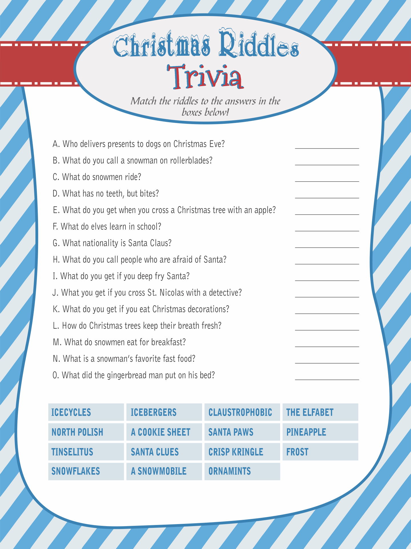 16 Best Printable Christmas Bible Trivia Printablee