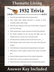 1932 Trivia Birthday Anniversary Back In Born In Etsy