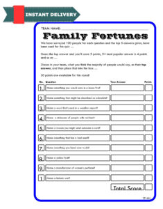 21x Family Fortunes Quiz Questions Family Feud Questions And Etsy