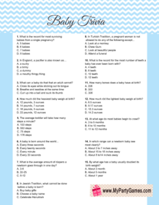 26 New Free Baby Shower Trivia Questions And Answers Baby Shower