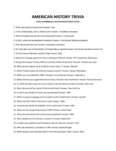 33 Best American History Trivia Questions And Answers