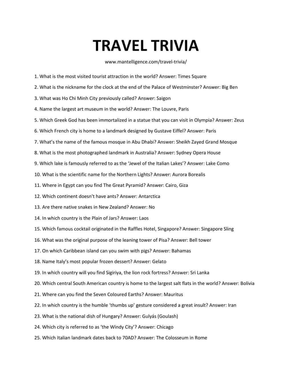 33 Best Travel Trivia Questions And Answers You Should Know LaptrinhX 