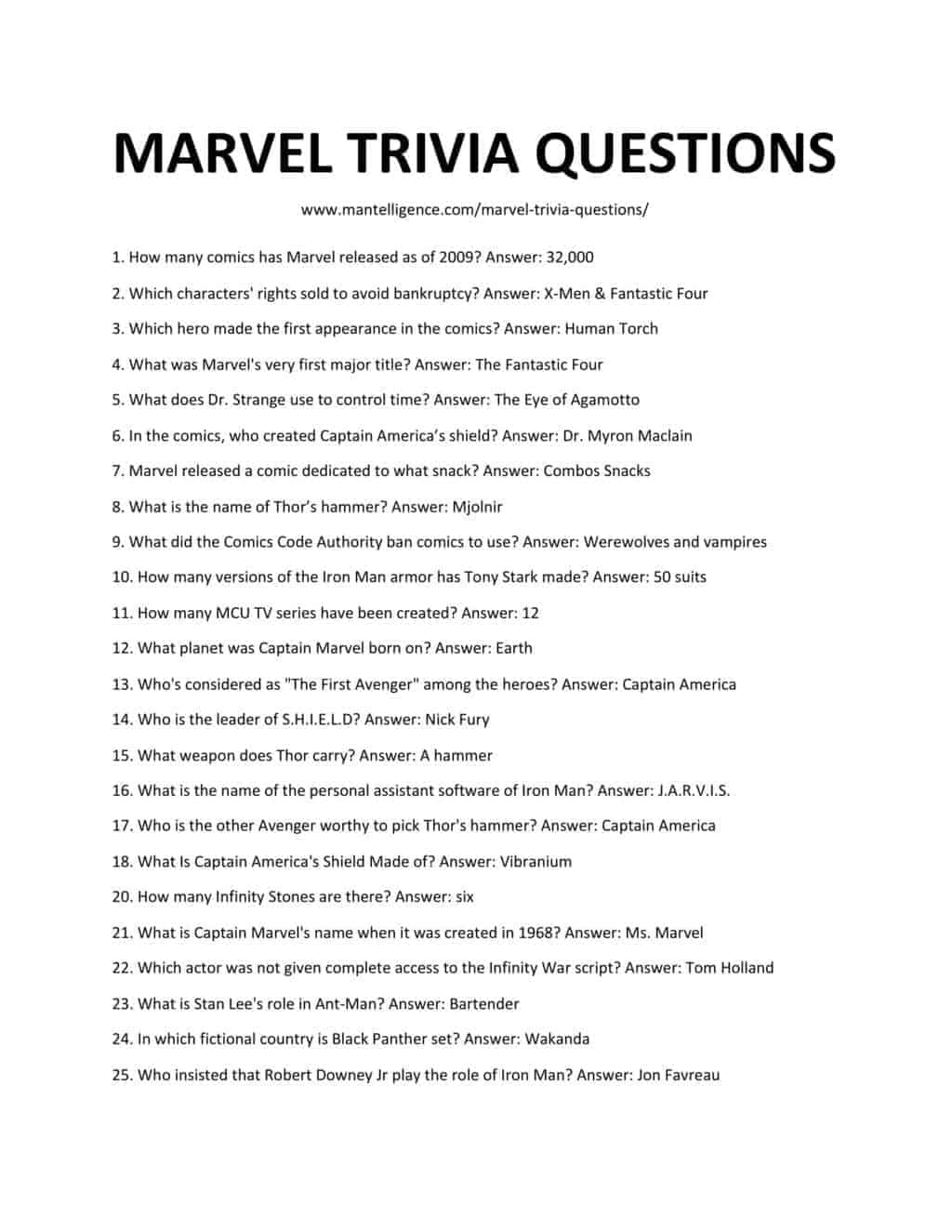 45 Best Marvel Trivia Questions And Answers This Is The List You Need 
