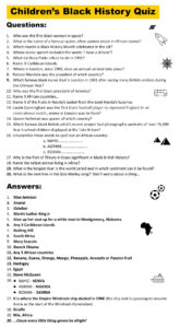5 Best Black History Trivia Questions And Answers Printable