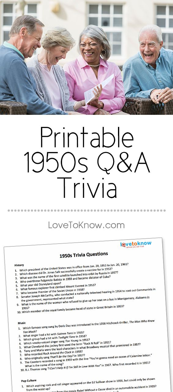 50s Trivia Printable Questions And Answers LoveToKnow Free Trivia 