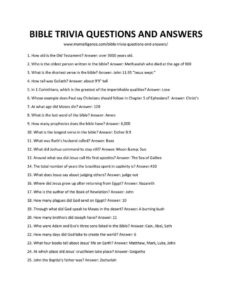 53 Best Bible Trivia Questions And Answers Learn New Facts
