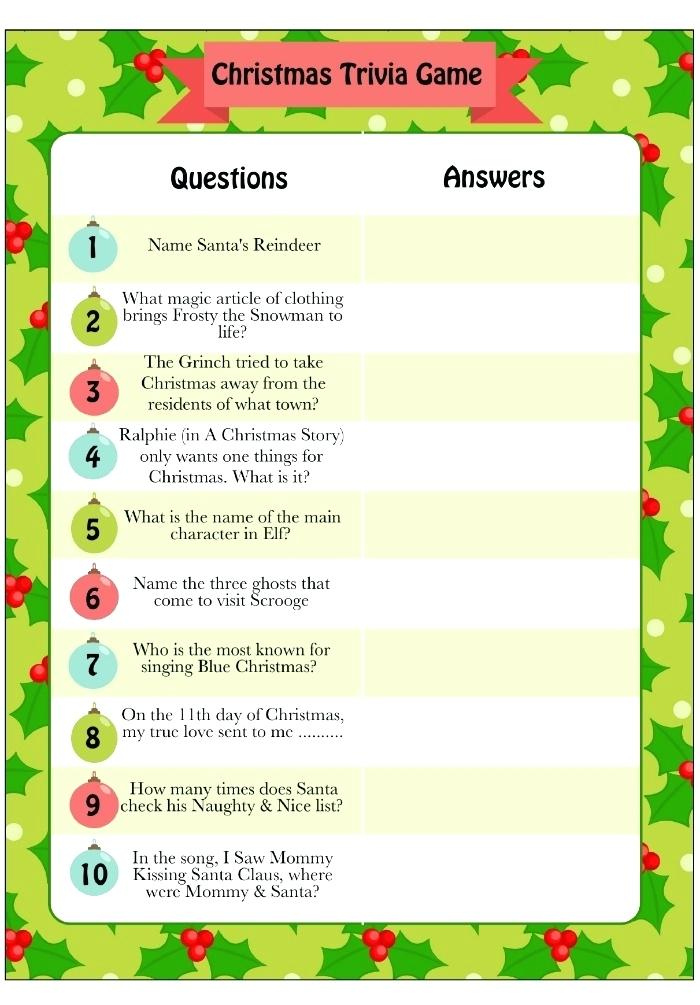Funny Christmas Trivia Questions