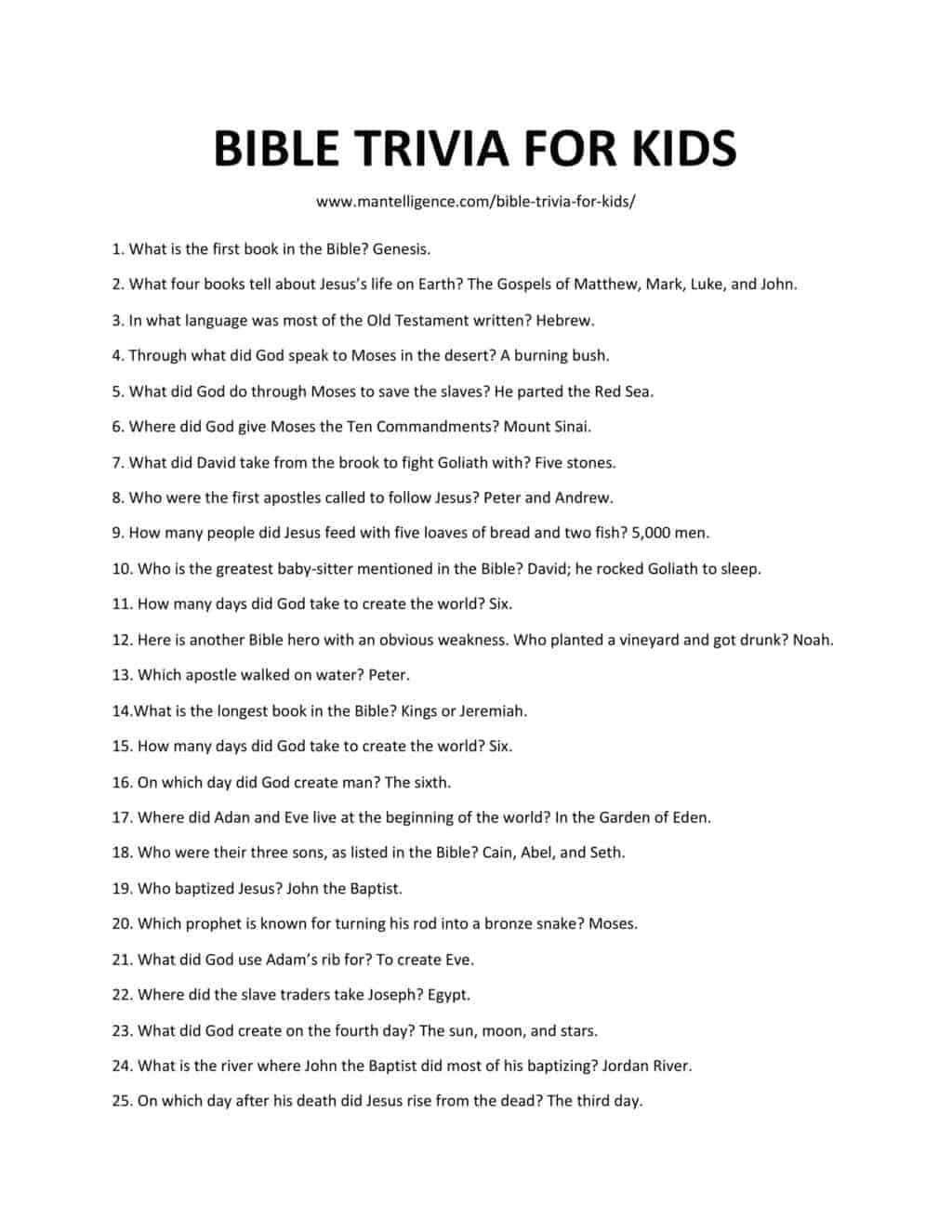 58 Best Bible Trivia For Kids This Is The Only List You ll Need 