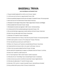 59 Best Baseball Trivia Questions And Answers Learn Cool Facts