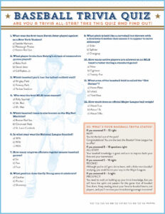 6 Best Printable Baseball Trivia And Answers Printablee