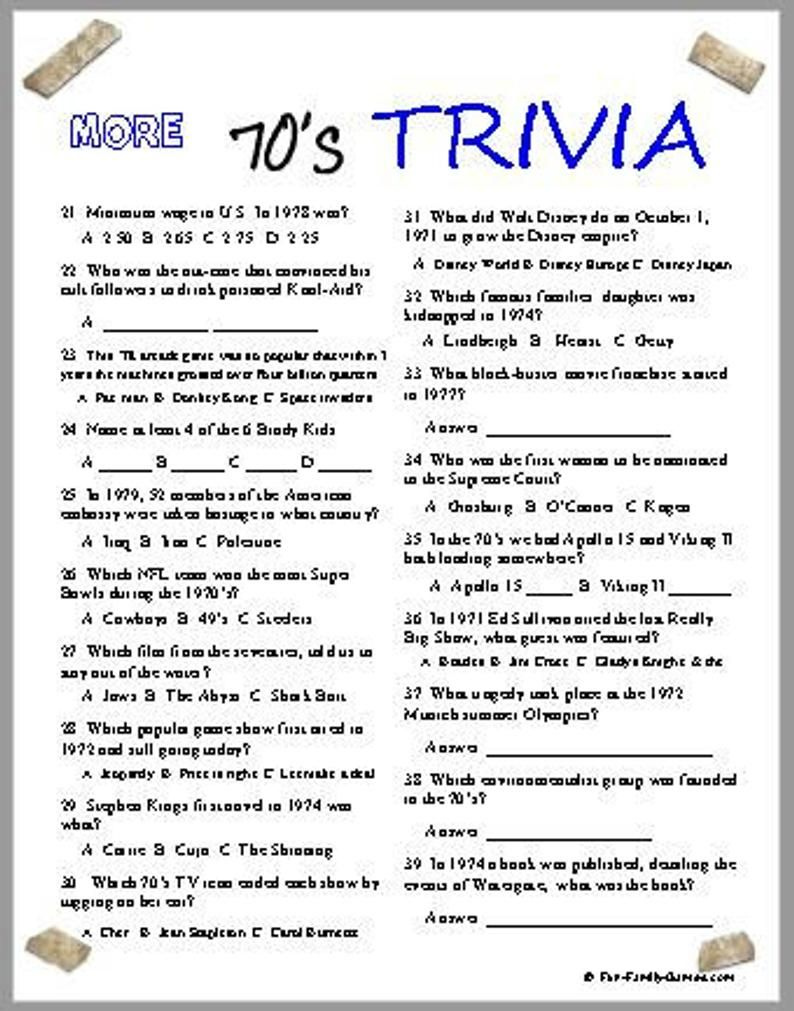 Party Trivia Questions And Answers