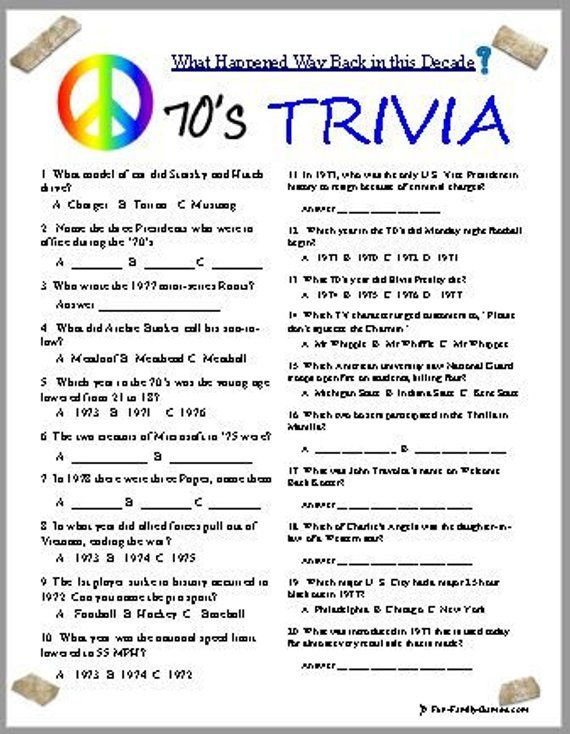 70 s Trivia Trivia This Or That Questions Trivia Questions Answers
