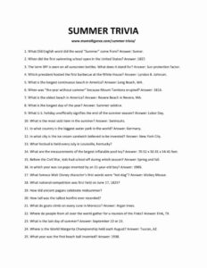 73 Best Summer Trivia Questions And Answers You Should Know