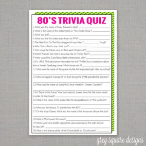 80 s Trivia Quiz Game