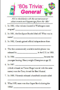 80s Trivia Pack Printable Trivia 1980 s Game Etsy