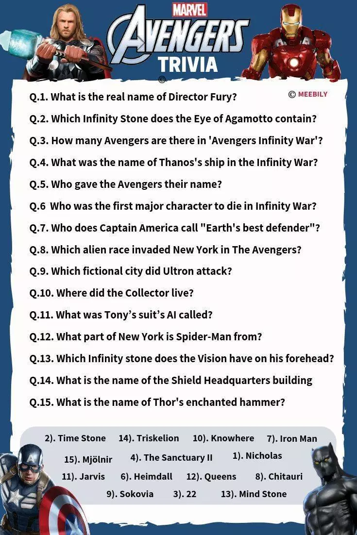 90 Avengers Trivia Questions Answers Meebily Trivia Questions 