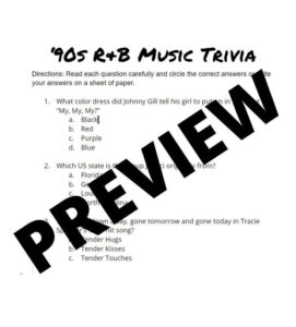 90s R B Trivia Game Black Music Trivia Black Musicians Etsy Music