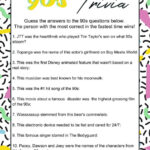 90s Trivia Game Printable Girls Night Game Virtual Party Game