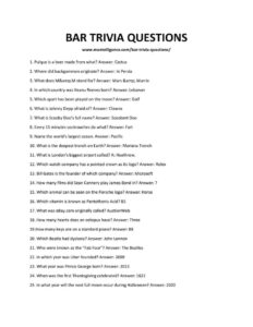 92 Best Bar Trivia Questions And Answers Learn New Cool Facts