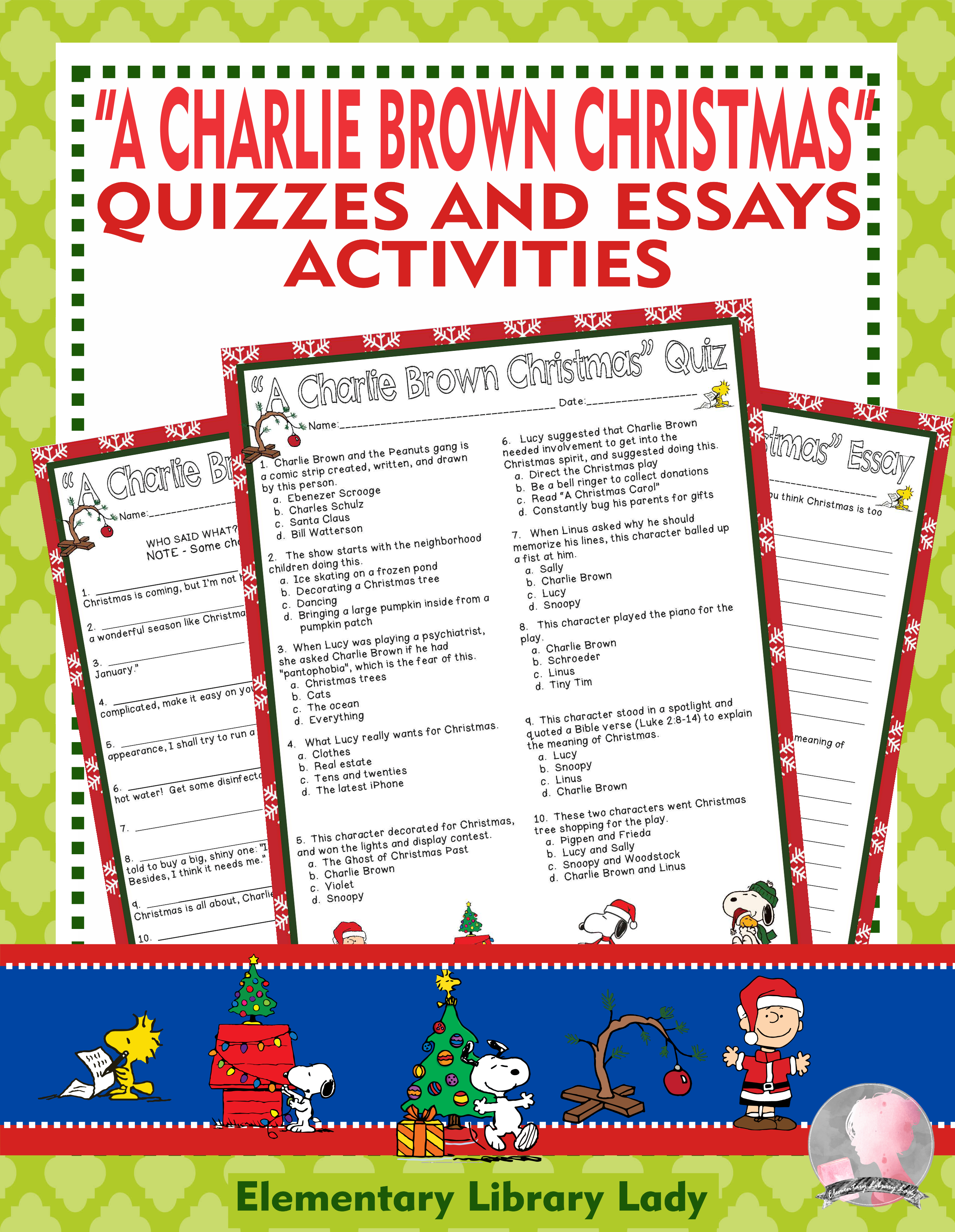 A Charlie Brown Christmas Activities Quizzes And Essays Peanuts 