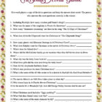 Adult Christmas Trivia Worksheets