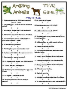 Amazing Animals Trivia Game Etsy In 2021 Trivia Questions And
