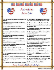 American Trivia Quiz Etsy