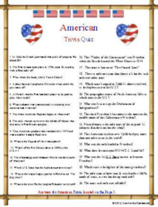 American Trivia Quiz Etsy