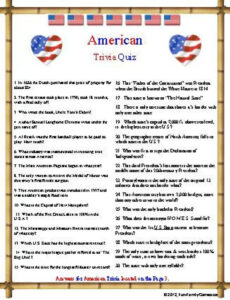 American Trivia Quiz Etsy In 2020 Trivia Quiz 4th Of July Trivia