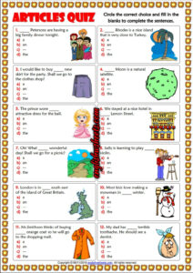 Articles ESL Printable Multiple Choice Quiz For Kids Articles For