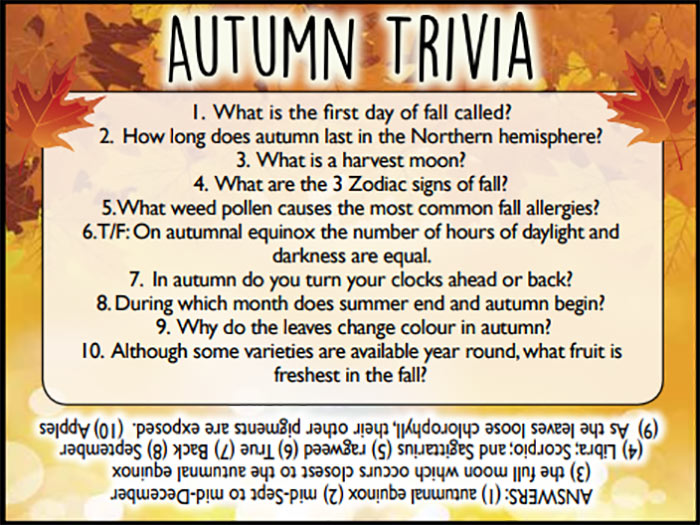 Autumn Trivia Trivia Trivia Questions And Answers Halloween Facts