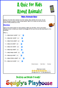Baby Animals Quiz Animal Quiz Quizzes For Kids Fun Quiz