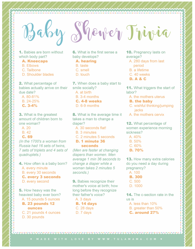 Baby Trivia Baby Shower Questions Simple Baby Shower Free Baby 