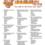 Beer Trivia Multiple Choice Game Beer Facts Beer Tasting Parties