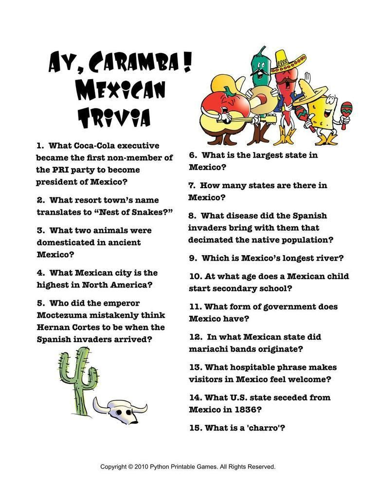 Best Motivation Blog Mexican Trivia Questions And Answers