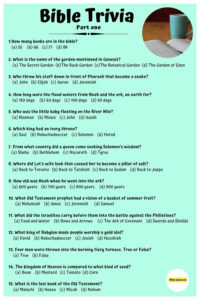 Bible Trivia Questions And Answers Part One Bible Questions And