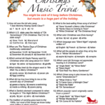 Christmas Music Trivia Printable Game Christmas Trivia Christmas