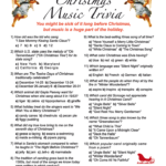 Christmas Music Trivia Printable Game Christmas Trivia Printable