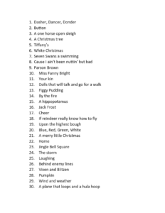 CHRISTMAS SONG TRIVIA GAME ANSWERS docx Christmas Song Trivia