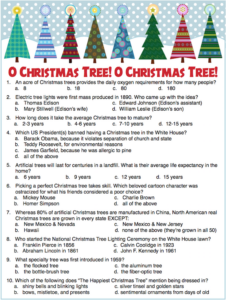 Christmas Tree Trivia Party Game Free Printable Flanders Family