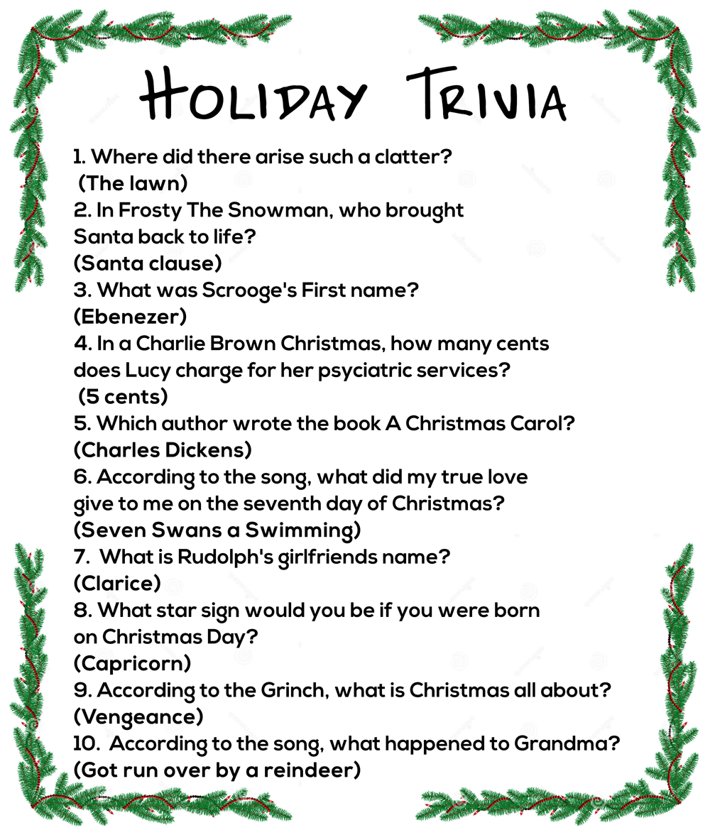 Christmas Trivia Facts And Answers Idalias Salon