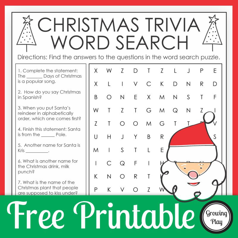 Christmas Trivia Game For Kids Growing Play